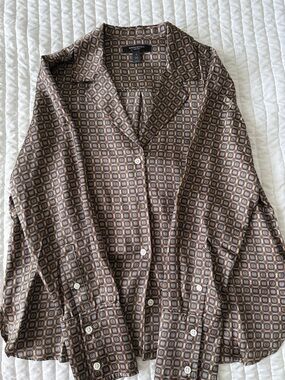 Banana Republic women Brown Geometric Button-Down Shirt